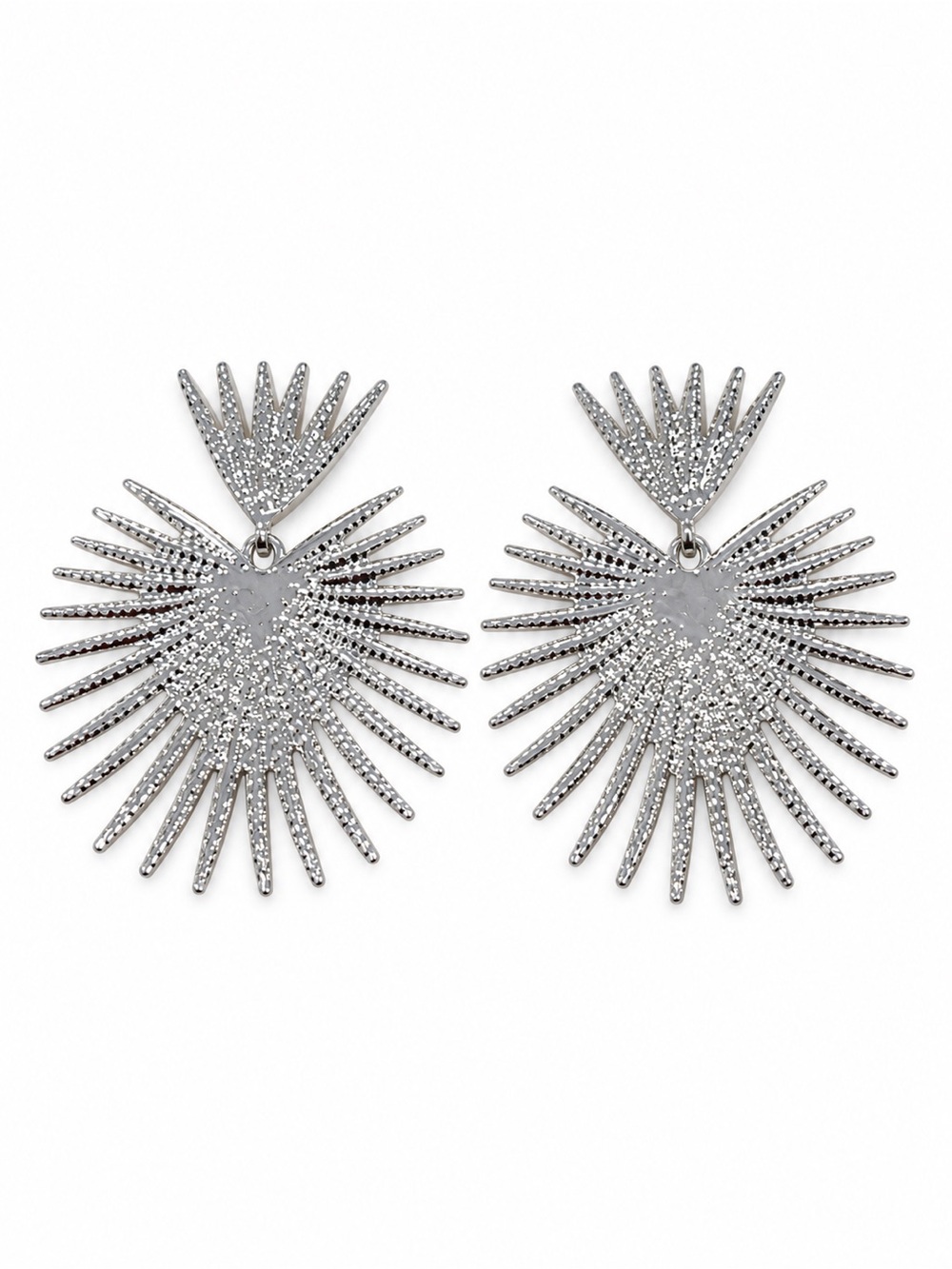 Silver Radiant Spike Statement Earrings - Women's Jewelry - Picture 3 of 3
